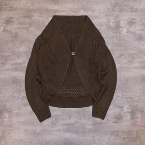 90's Shrug Cardigan Front Sweater Bolero Cardigan Sweater Brown Cardigan Sweater
